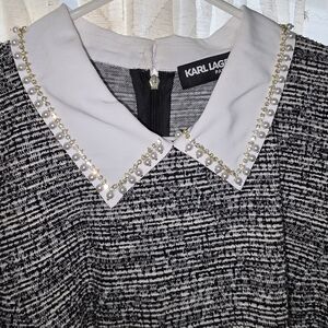 Karl Lagerfeld Black and White Tweed Dress